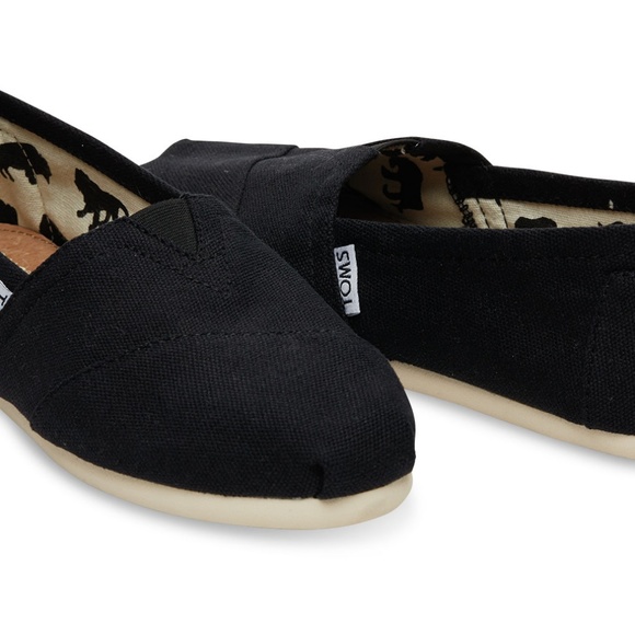 Toms Women Black/White Classic Canvas Flats #721 - Picture 5 of 7